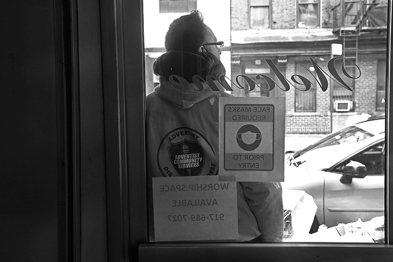 2020 : Food Lines : Seventh Day Adventists Help the Needy : Streetlife : New York City : Times Square : Richard Moore : Photographer : Photojournalist